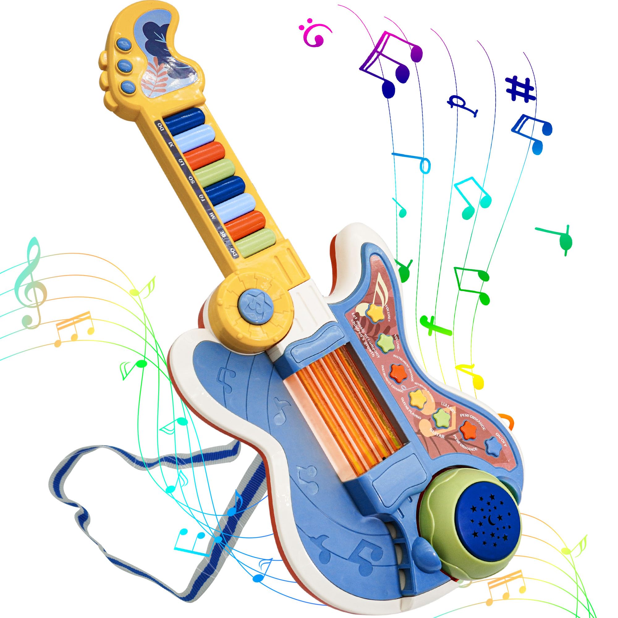 Cozybuy Toddlers Guitar central crystal column with lights enhancing playtime