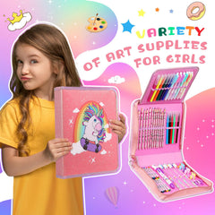 CozyJoyz Unicorn coloring book and markers display a wide color range for art projects.