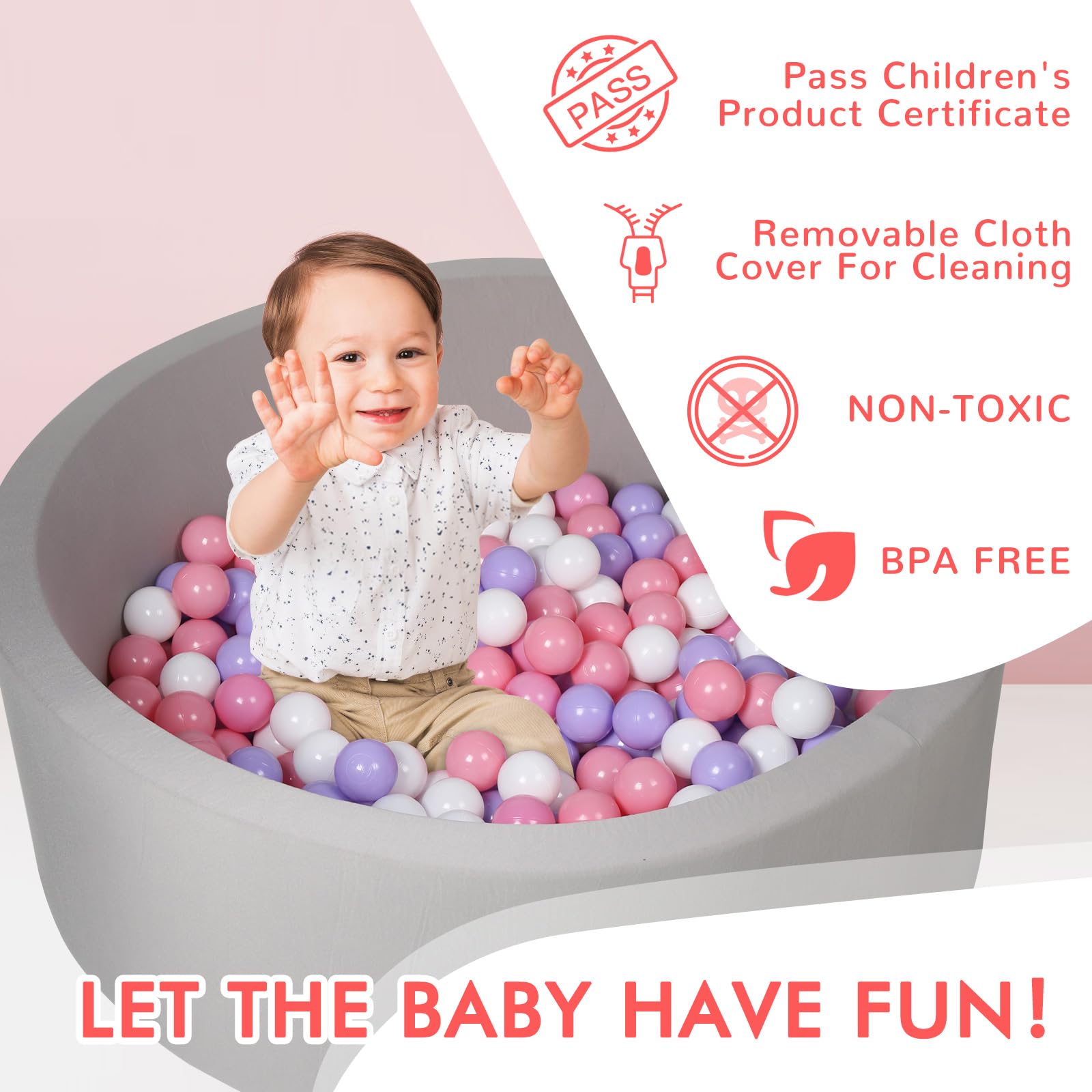 COZYTRAUM ball pit wall detail highlights thick padding for safe, soft surroundings.