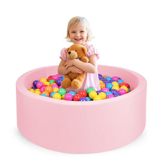 COZYTRAUM foam ball pit pink close-up of soft velvet walls for safe play