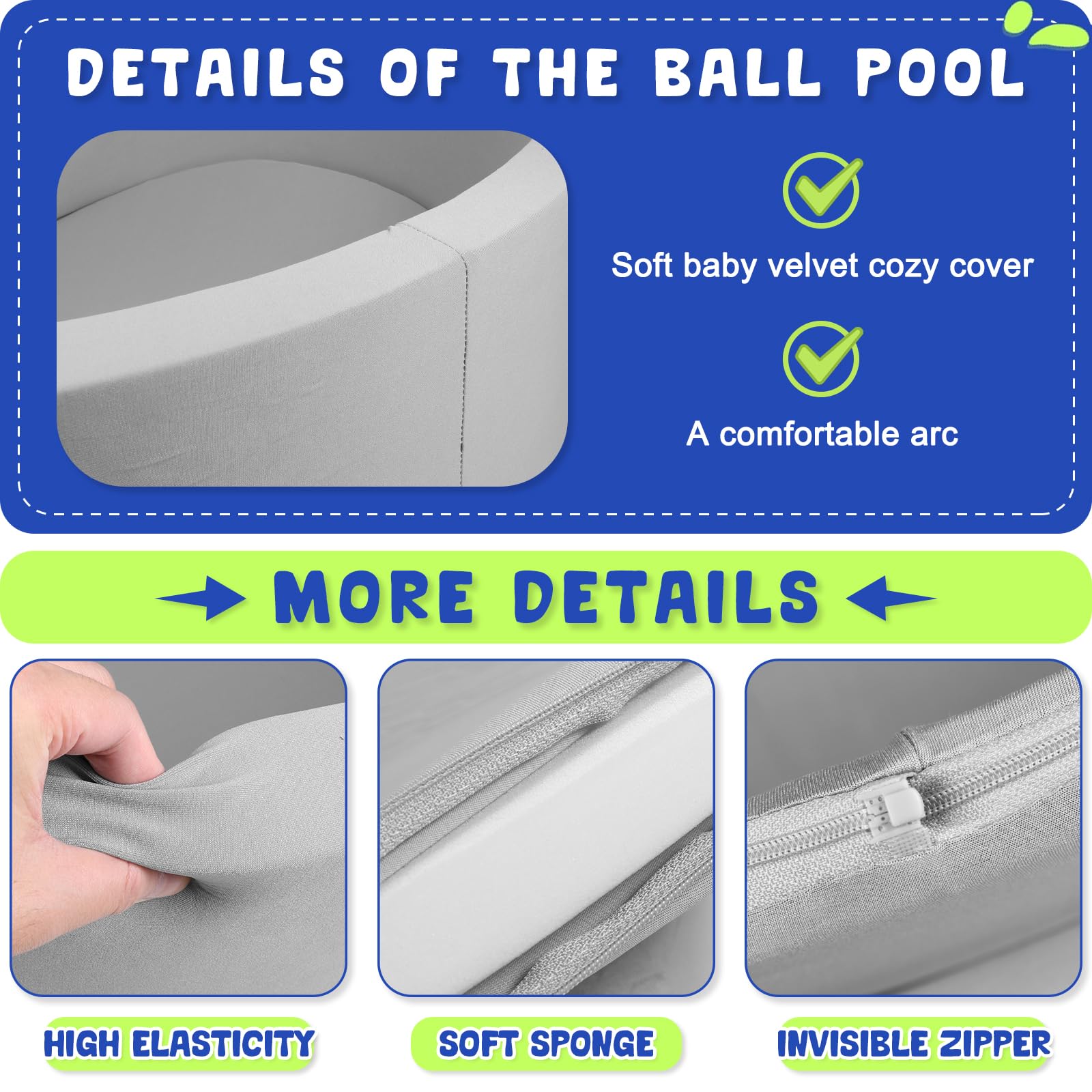 COZYTRAUM memory foam cushion provides gentle support during play.