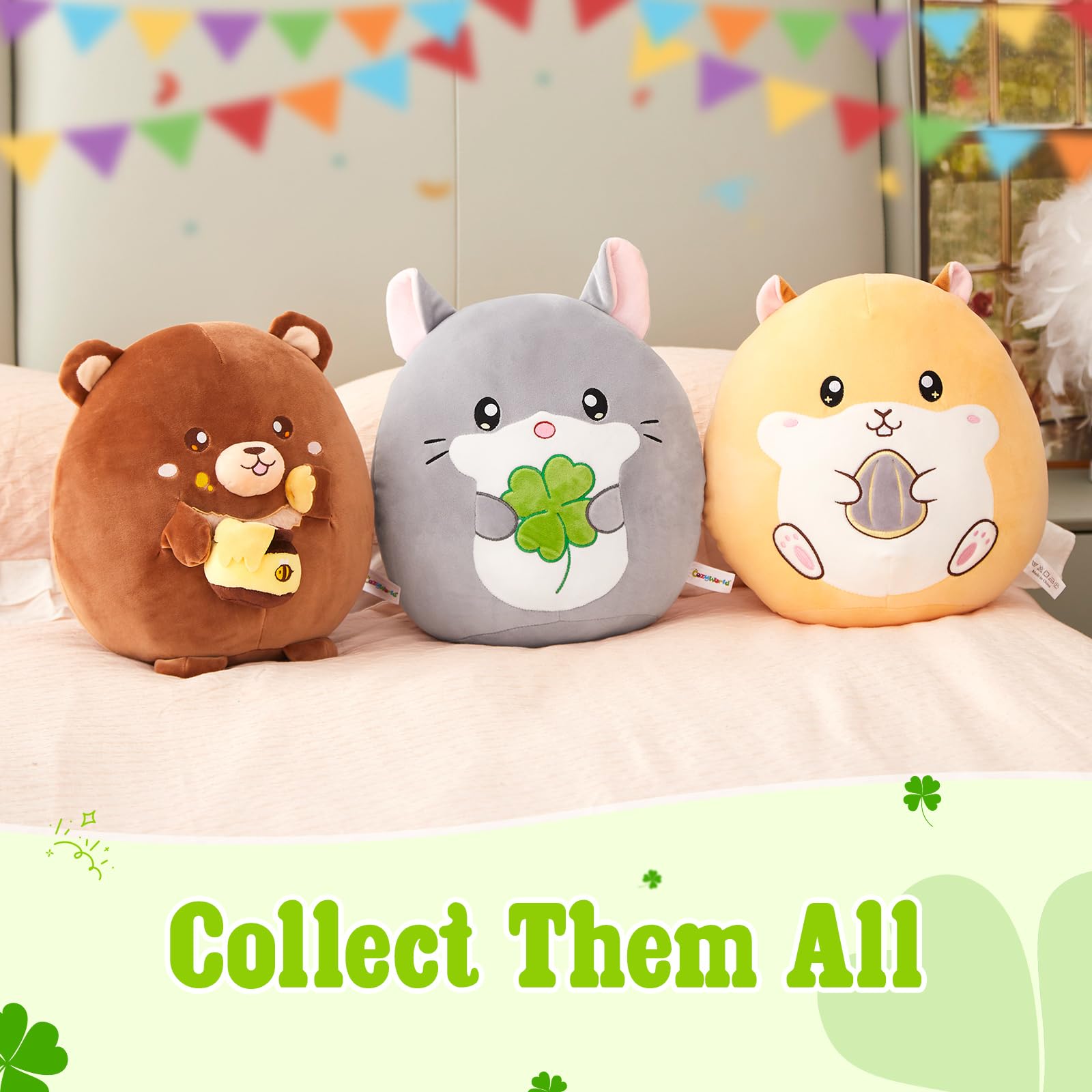 CozyWorld chinchilla pillow size 13x11x9 inches suitable for bed.