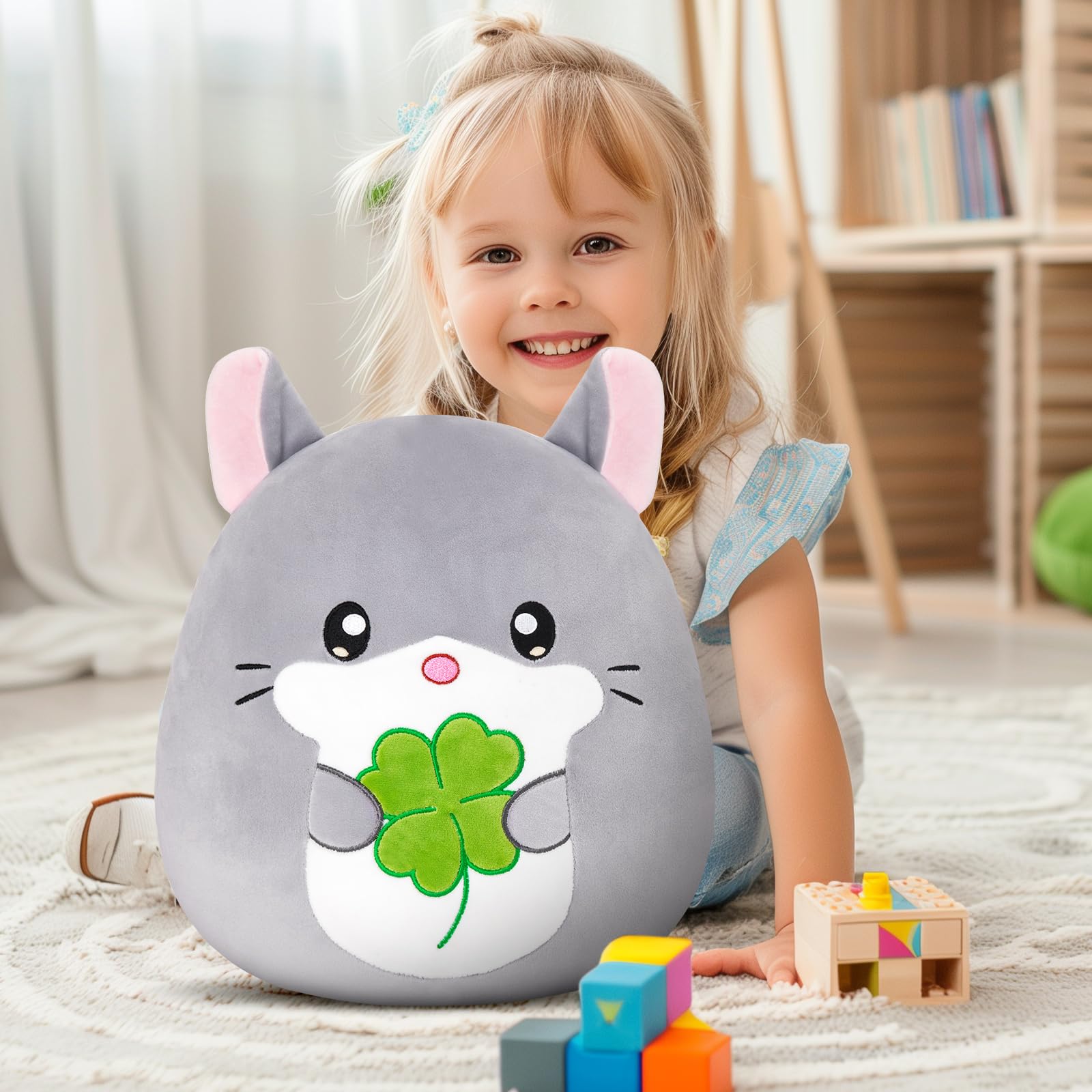 CozyWorld chinchilla pillow ultrasoft grey fabric inviting cozy cuddling.