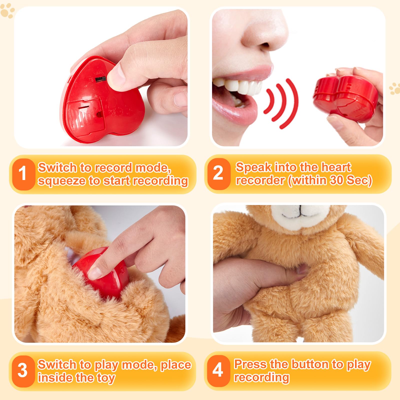 CozyWorld heartbeat bear playback, replay your message with a gentle squeeze.