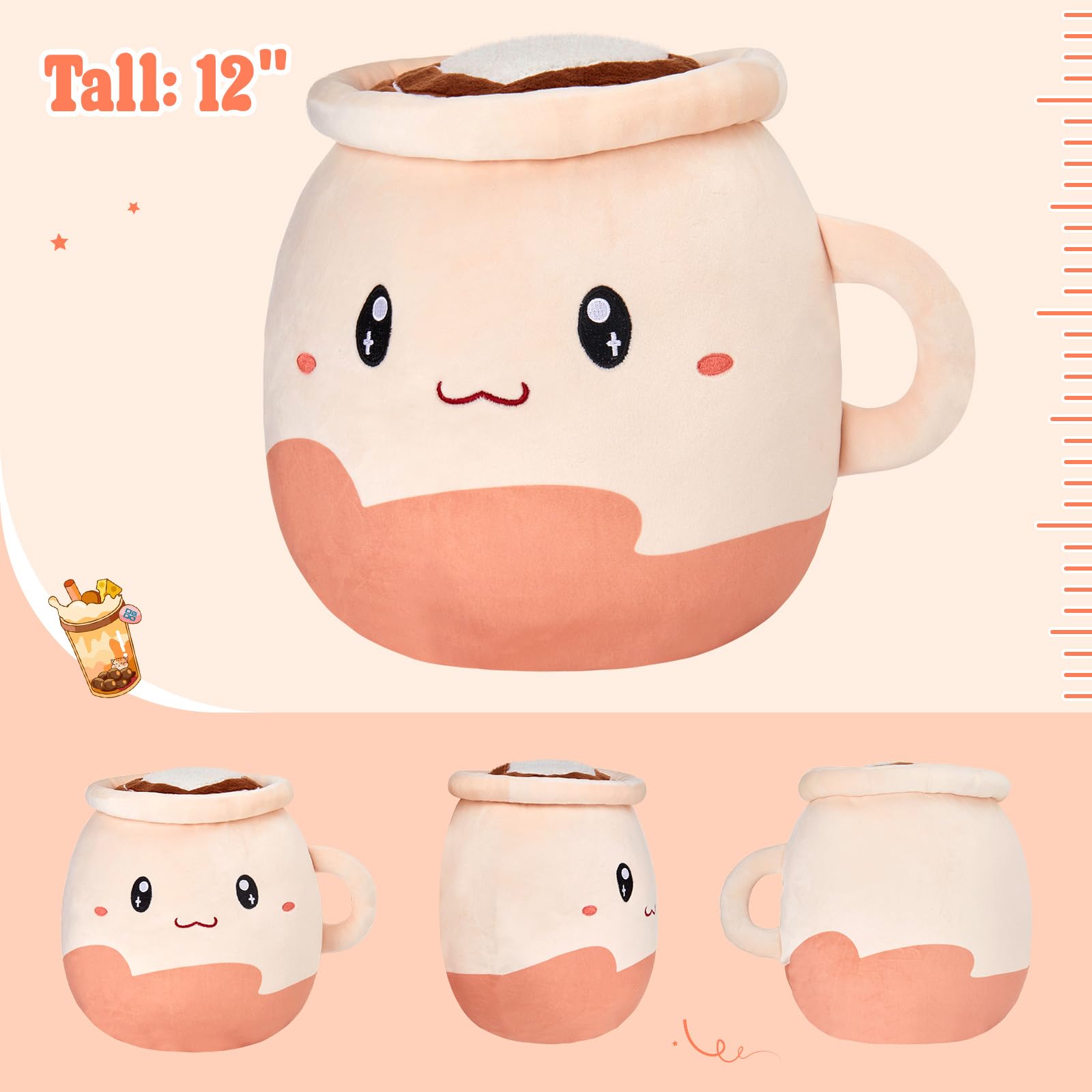 CozyWorld plush mug handle close-up showing easy hugging and portability