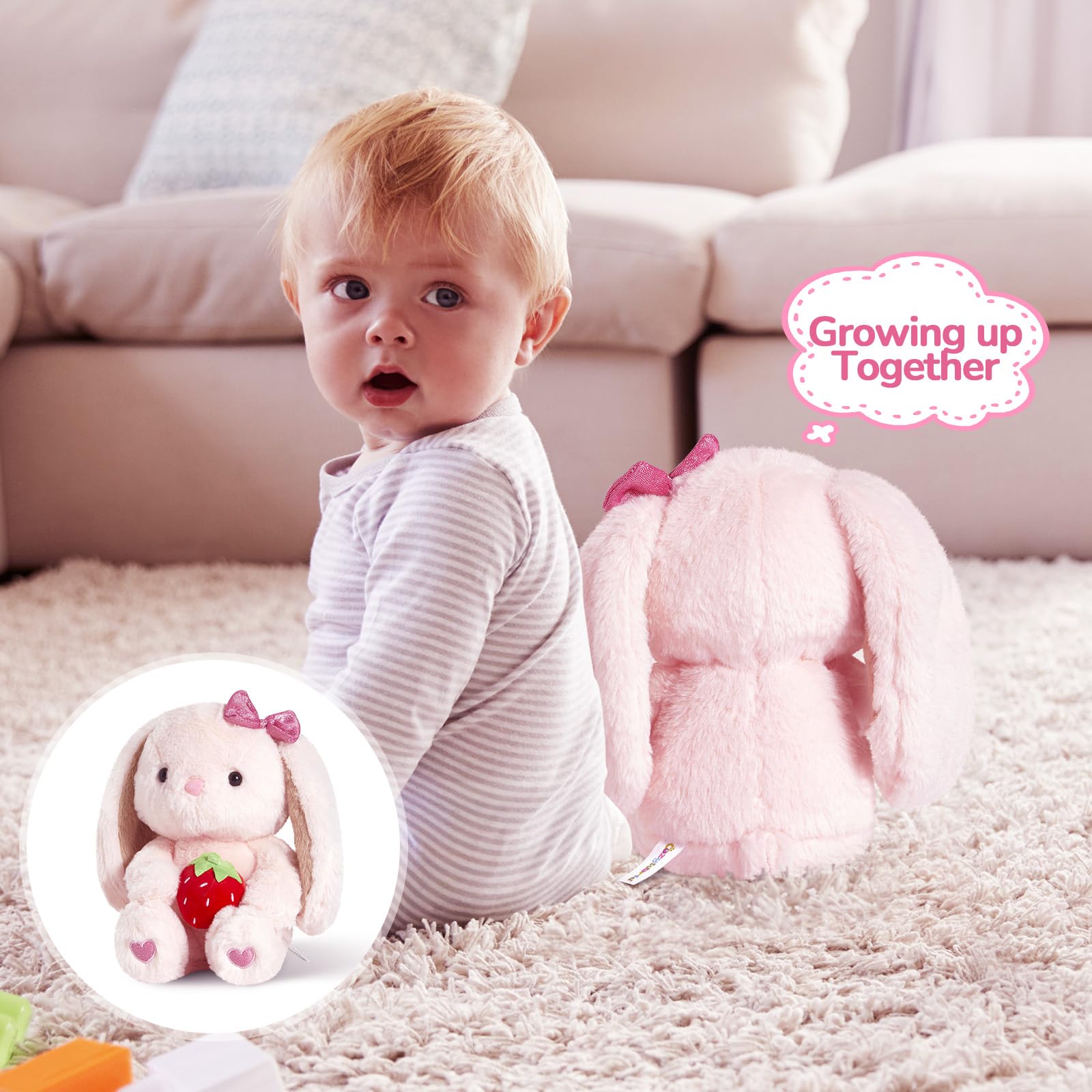 CozyWorld bunny bedtime snuggle prop, soothing routine companion for kids.