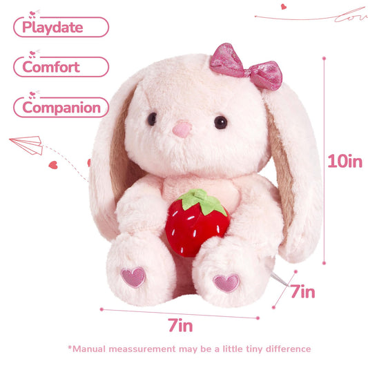 CozyWorld bunny with pink bow, a cuddly companion for safe, comforting snuggle sessions.