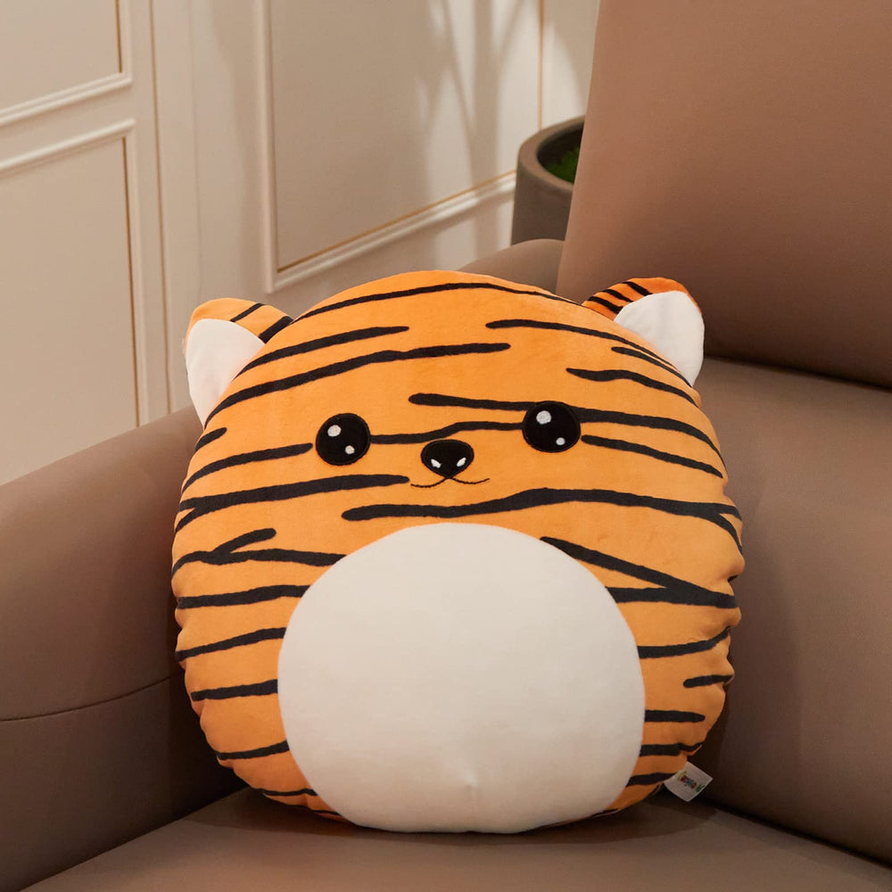 CozyWorld tiger plush cushion: versatile home decor accent.