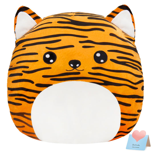 CozyWorld tiger plush face: soft cushion for comfy naps.