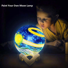 CPLA Decorative Moon Lamp illuminating a kid’s bedroom with soft multicolor glow.