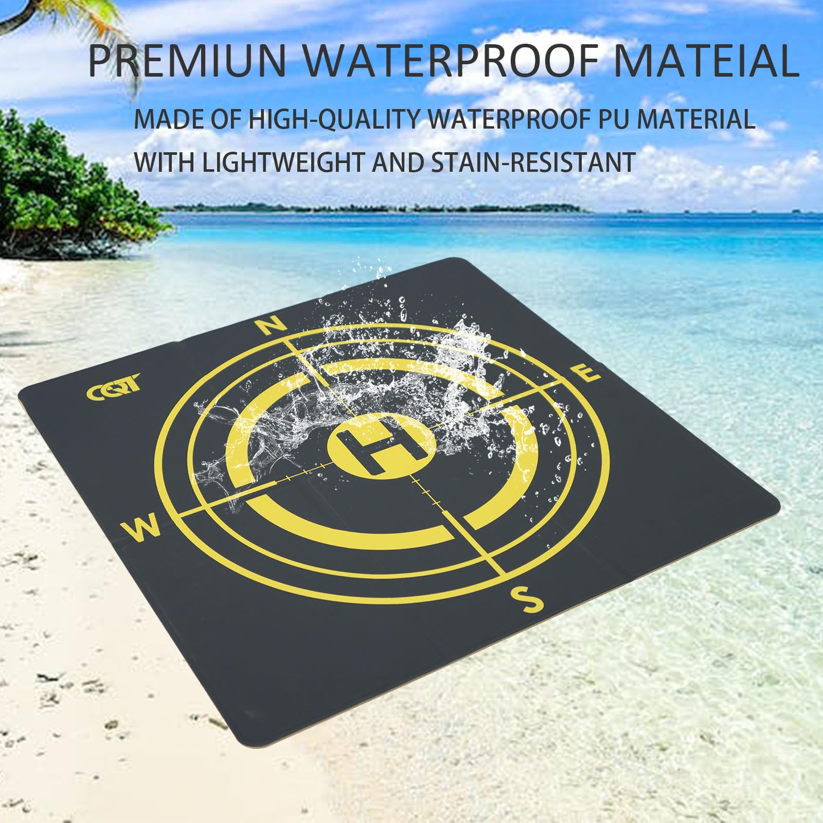 CQT Drone Landing Pad placed on sand for stable takeoff surface