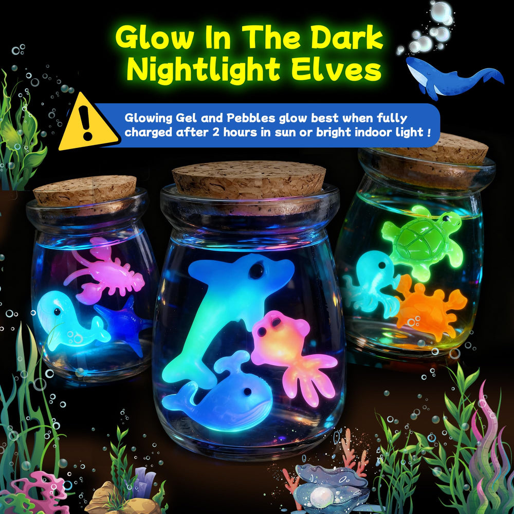 Craft Spot glow gels create glowing underwater figures for night displays.