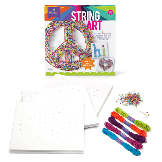Craft-tastic heart canvas ideal for collaborative string art projects.