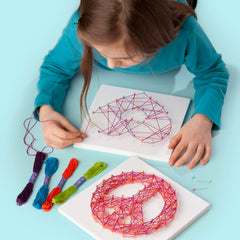 Craft-tastic hi canvas invites personalized messages with vibrant thread.