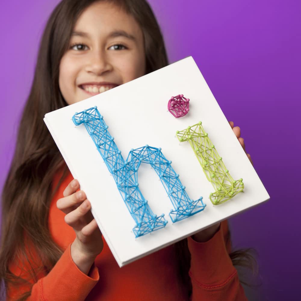 Craft-tastic pins and thread set supports precise string art.