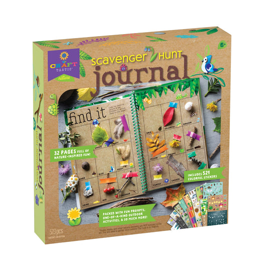 Craft-Tastic Scavenger Hunt Journal cover with nature design, ideal for kids' outdoor exploration.