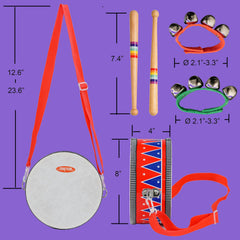 CRAFTEEM 8-inch toddler drum encourages safe play and early tempo sense.