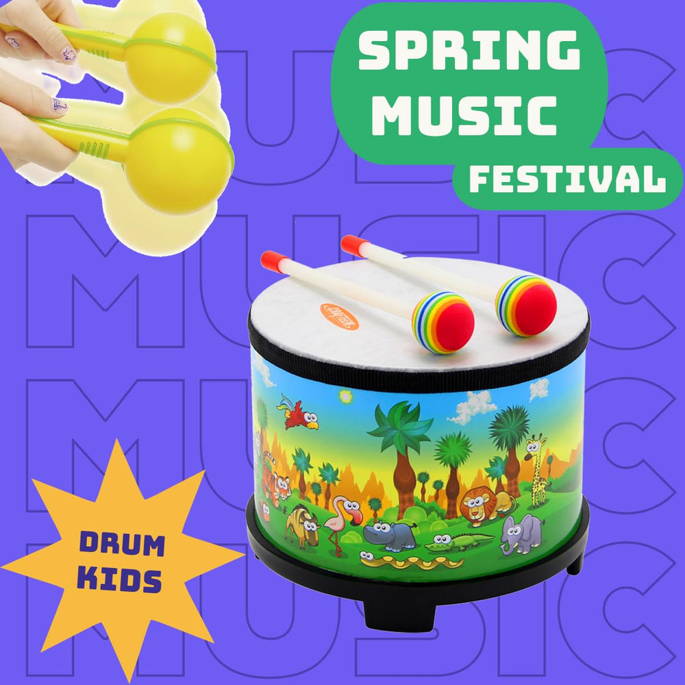 CRAFTEEM animal-design drum captivates children with bright visuals.