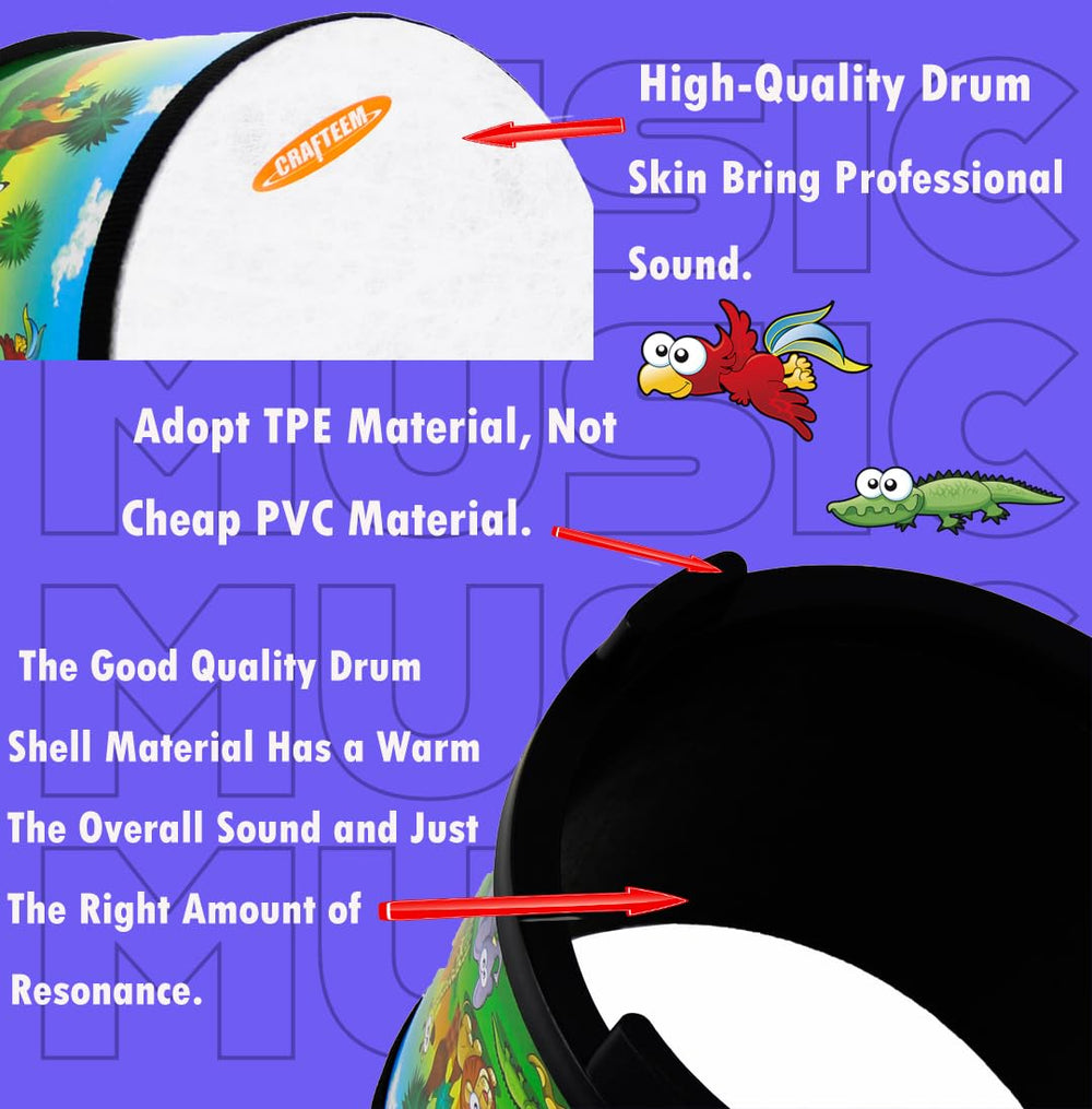 CRAFTEEM drum set requires no setup for instant musical play.