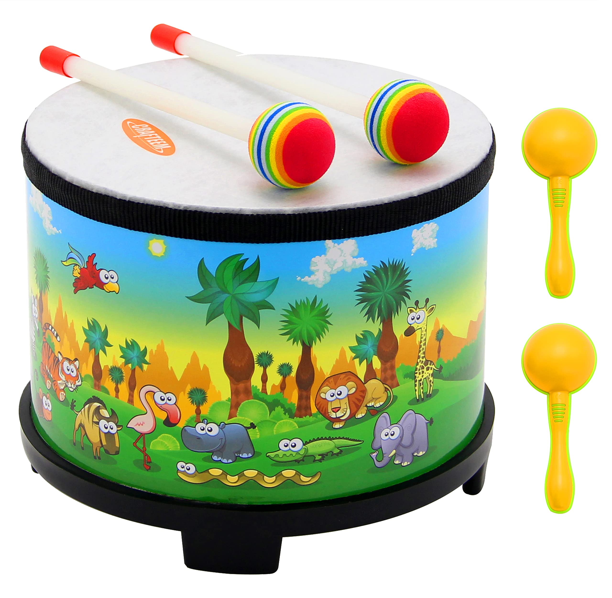CRAFTEEM floor tom drum for kids is durable for long play sessions.