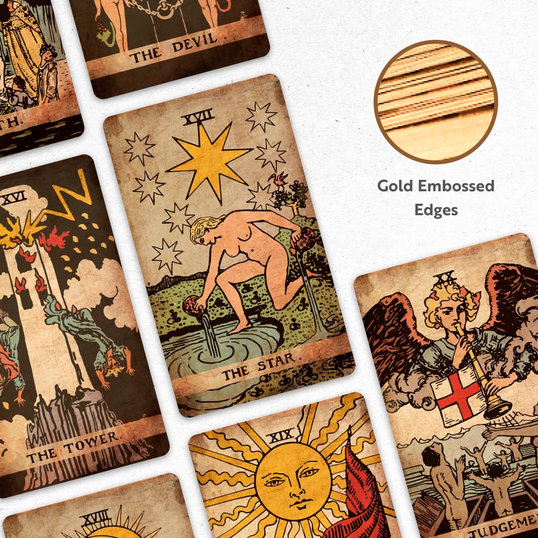 CRAFTERIAN Classic Tarot Set gold foil edges add luxury to every spread.