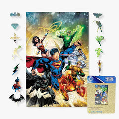 Crafthub DC wooden puzzle featuring Justice League heroes for vibrant display and mindful recreation