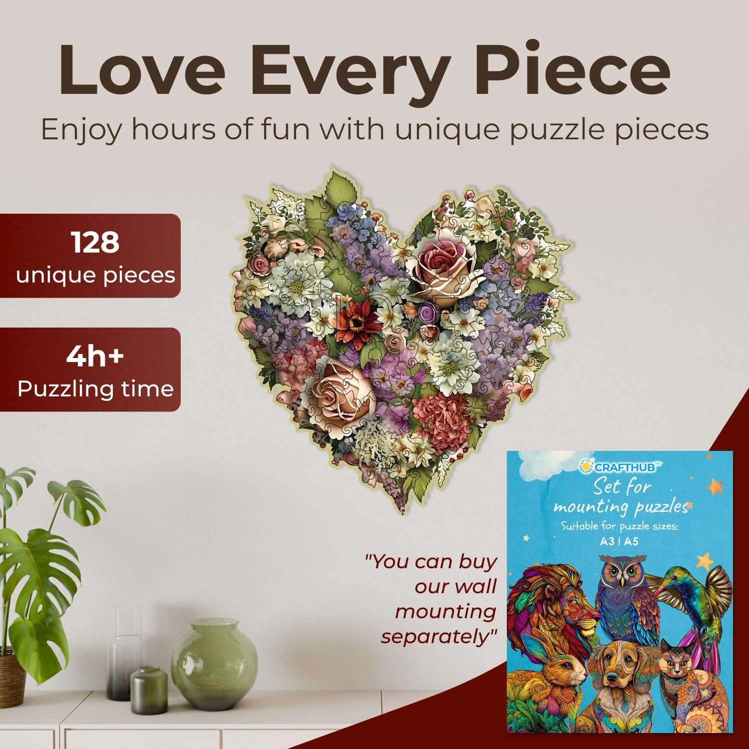 CRAFTHUB Flowers puzzle A3 size 10.8x10.8 inches