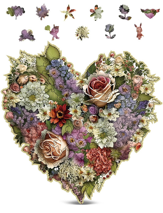 CRAFTHUB Flowers puzzle blooming heart 128 pieces for mindful relaxation