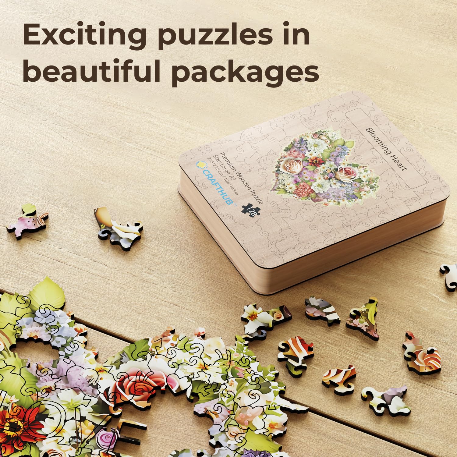 CRAFTHUB Flowers puzzle shown as wall art display