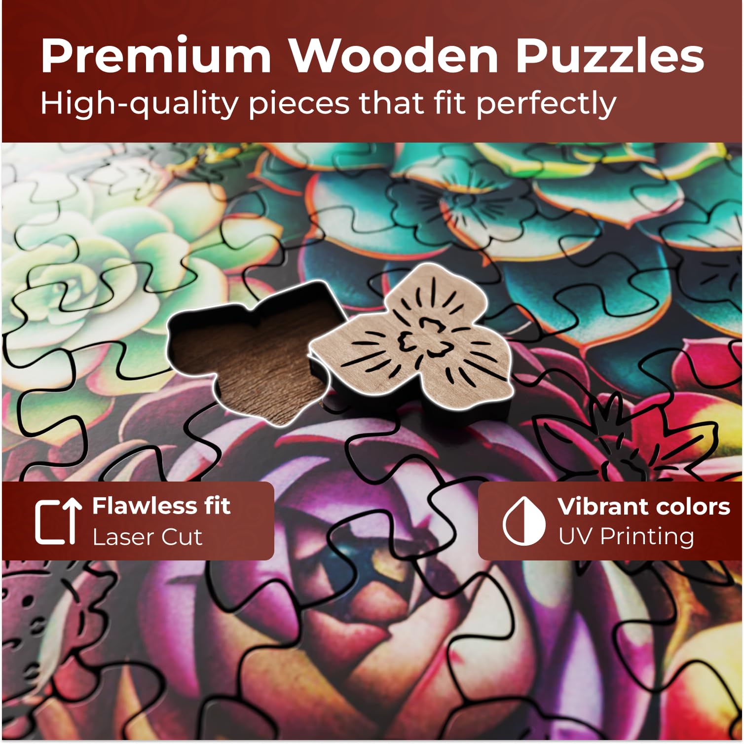 CRAFTHUB Flowers puzzle showing vivid colors and clean edges.