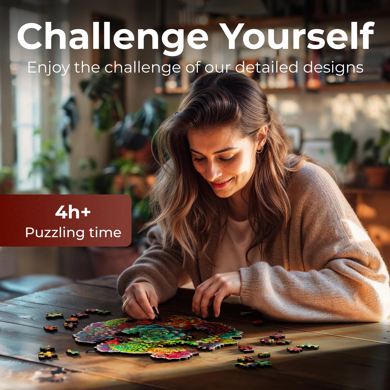 CRAFTHUB Flowers puzzle design ready to frame as wall art.