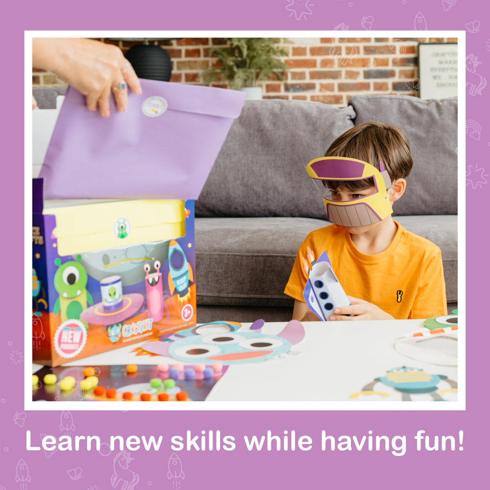 Craftikit crafts for ages 3-10 offer scalable fun and learning.