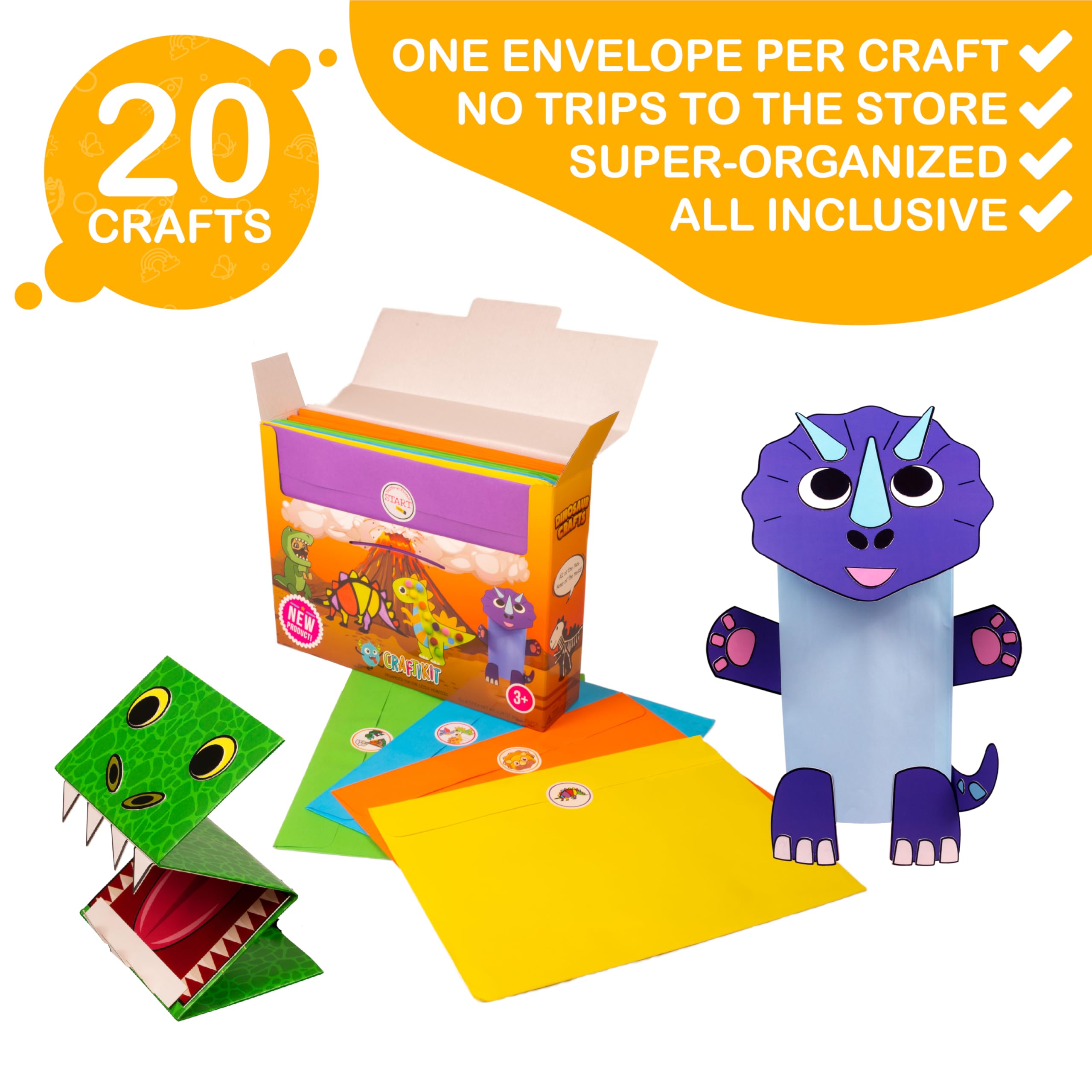Craftikit color-coded envelopes simplify setup for quick classroom or home crafts.