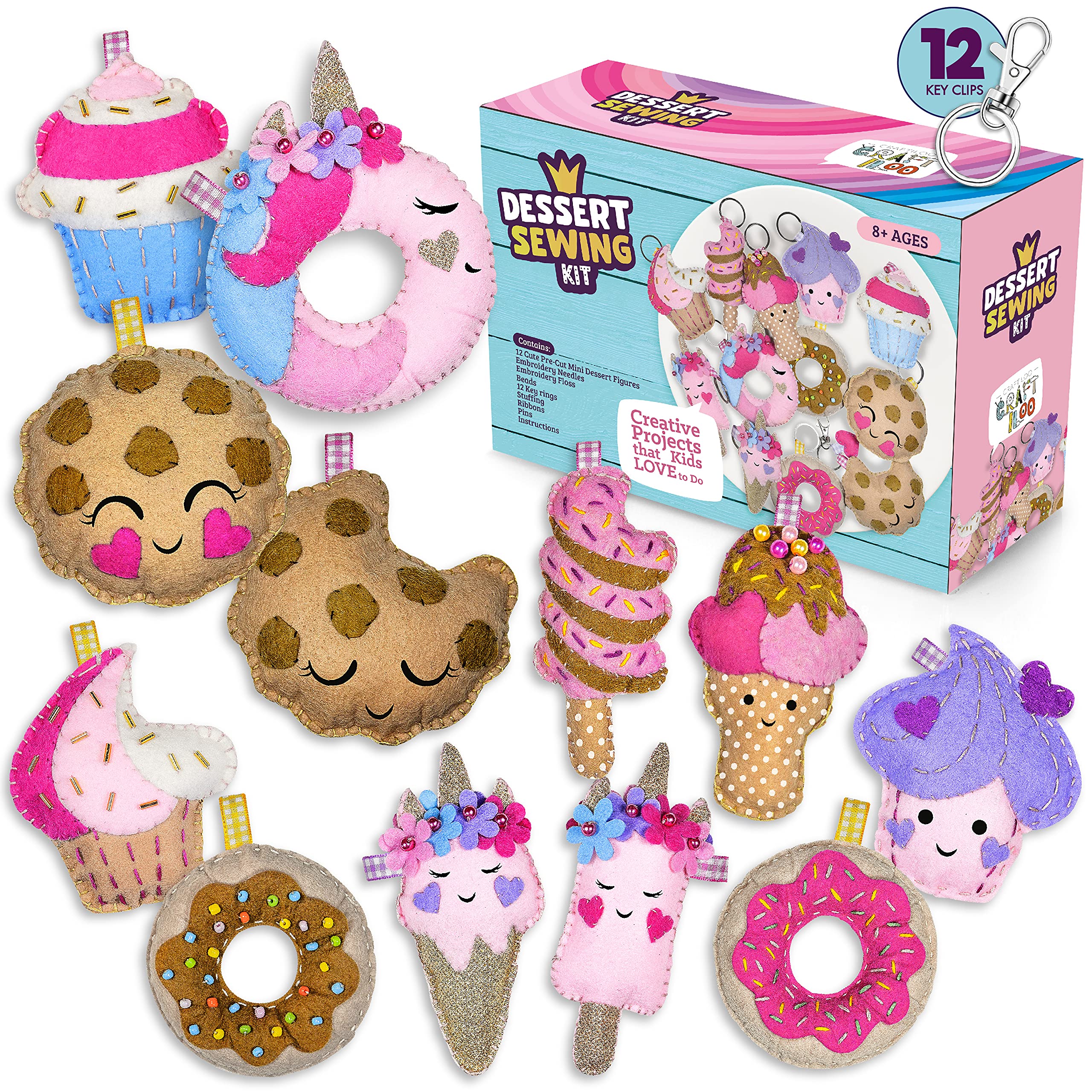 CRAFTILOO 12-pre-cut mini treats packaging, perfect for quick beginner sewing fun.