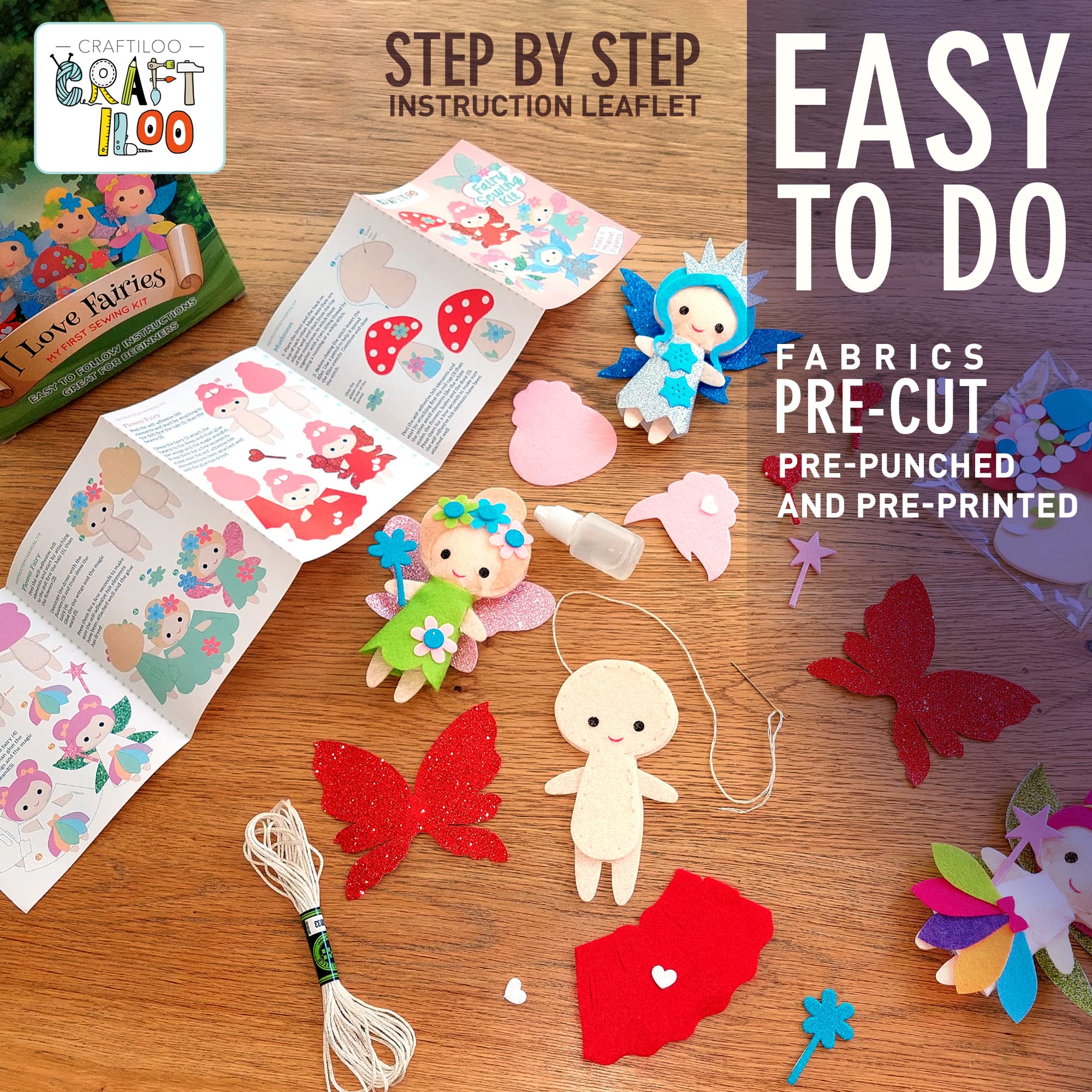 Craftiloo felt pillow plush features soft fabrics for cozy, creative play.