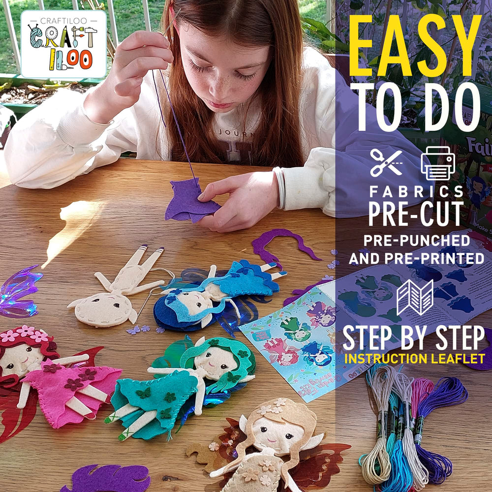 Craftiloo Garden Rainbow Fairies Kit image displaying colorful project options