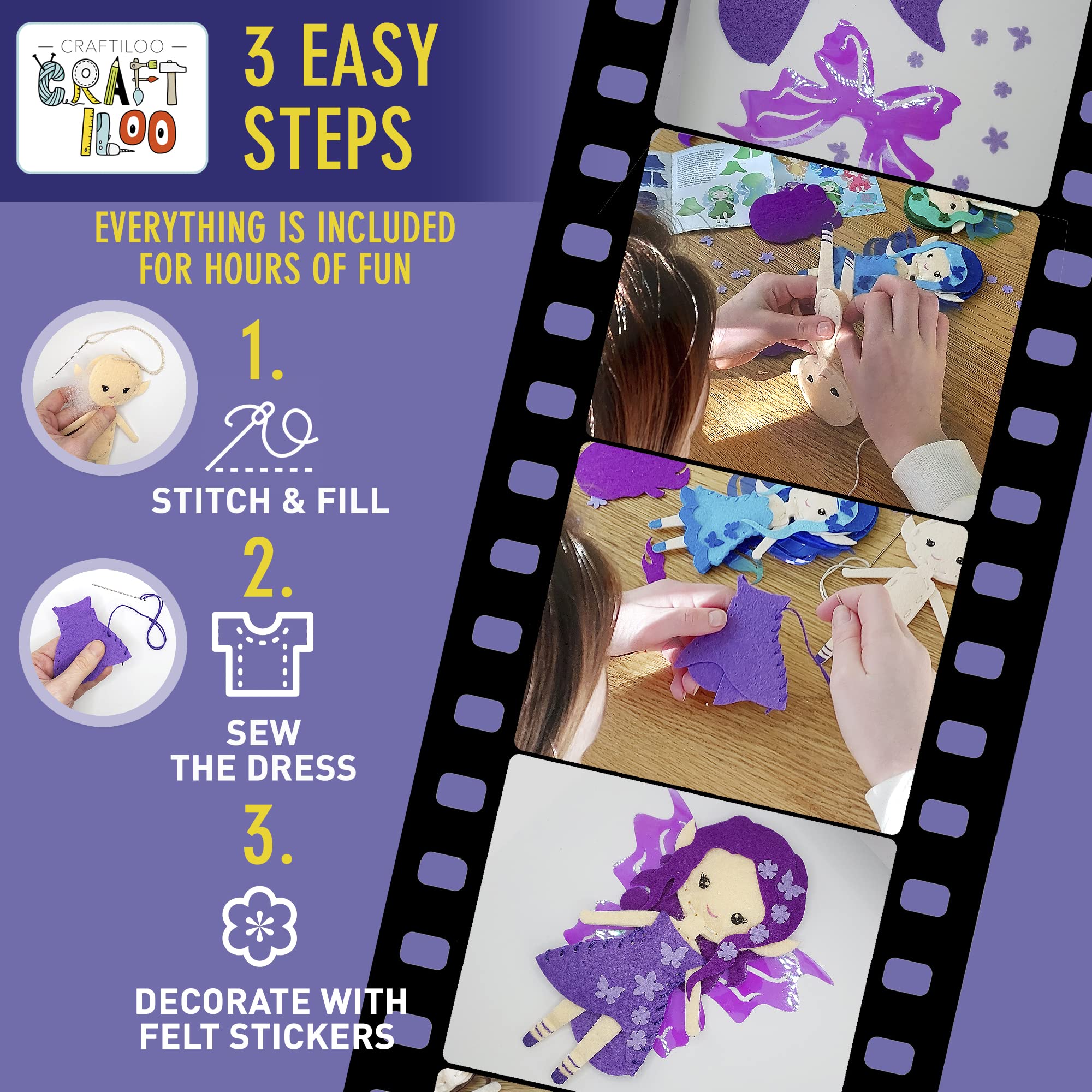 Craftiloo stuffing and clear glue for plush assembly and shaping