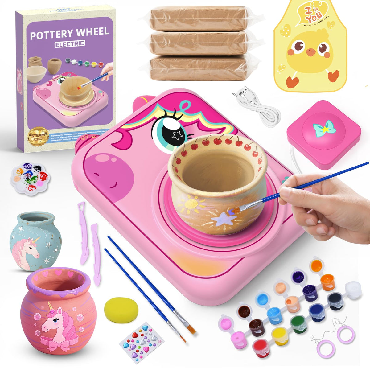 Craftodo pottery wheel for kids studio setup — creative play and learning.