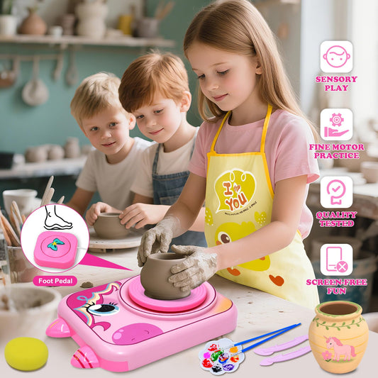 Craftodo unicorn design pottery wheel toy sparks imagination during art sessions.