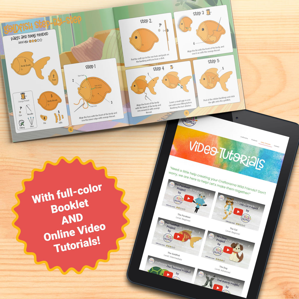 Craftorama embroidery colors and simple instructions support neat stitching.