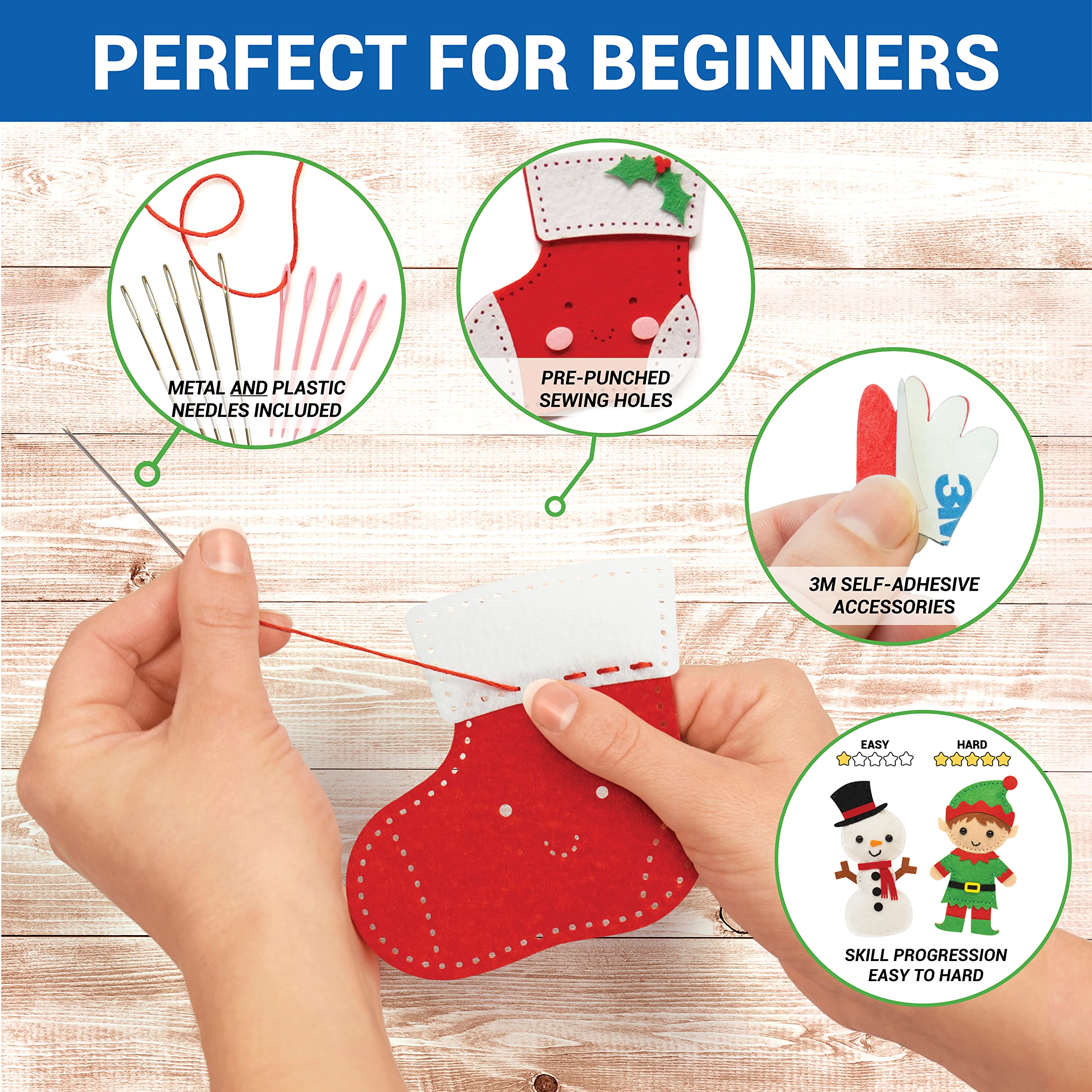 Craftorama sewing kit for kids needles and pins with safety scissors