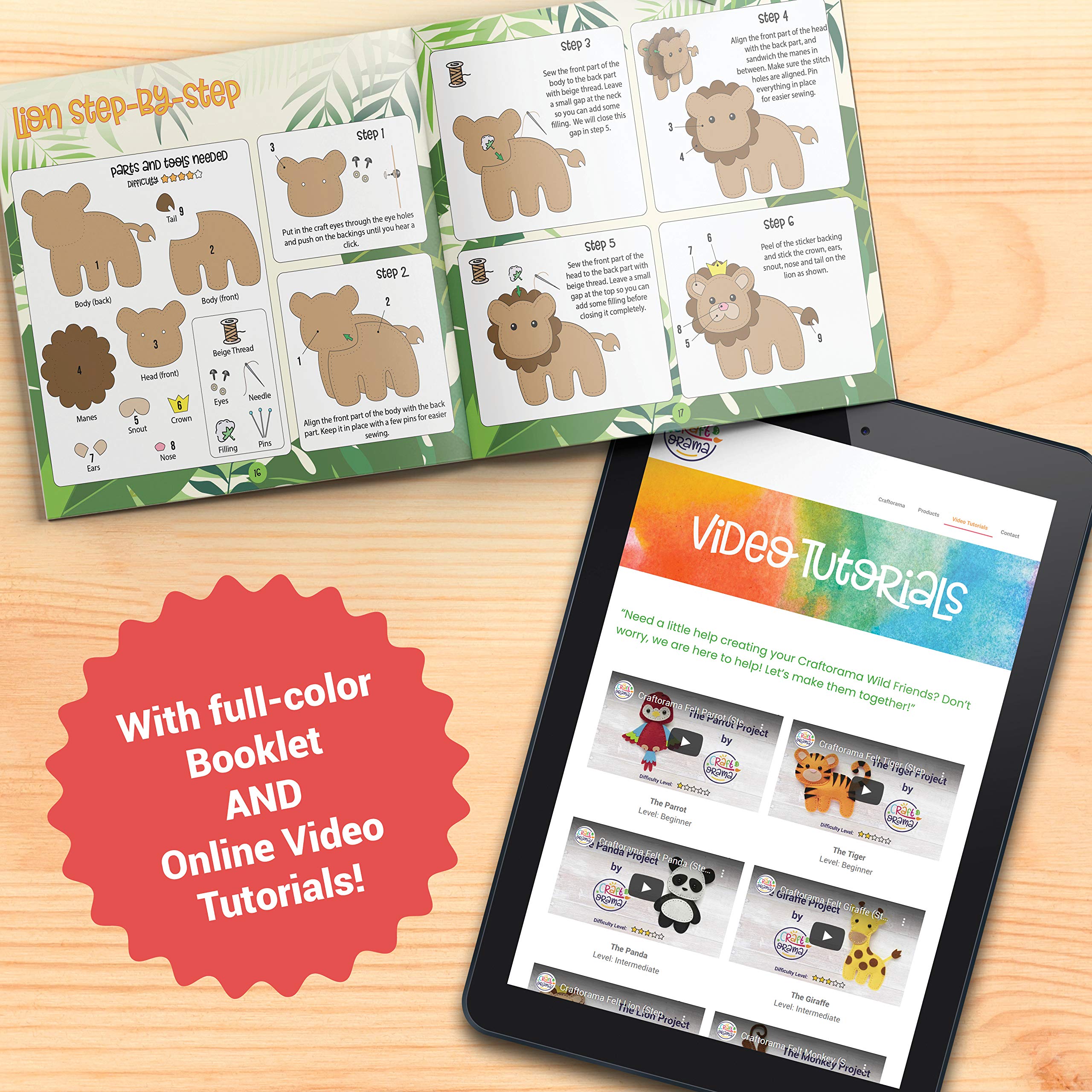 Craftorama pre-cut felt animals ideal for beginners