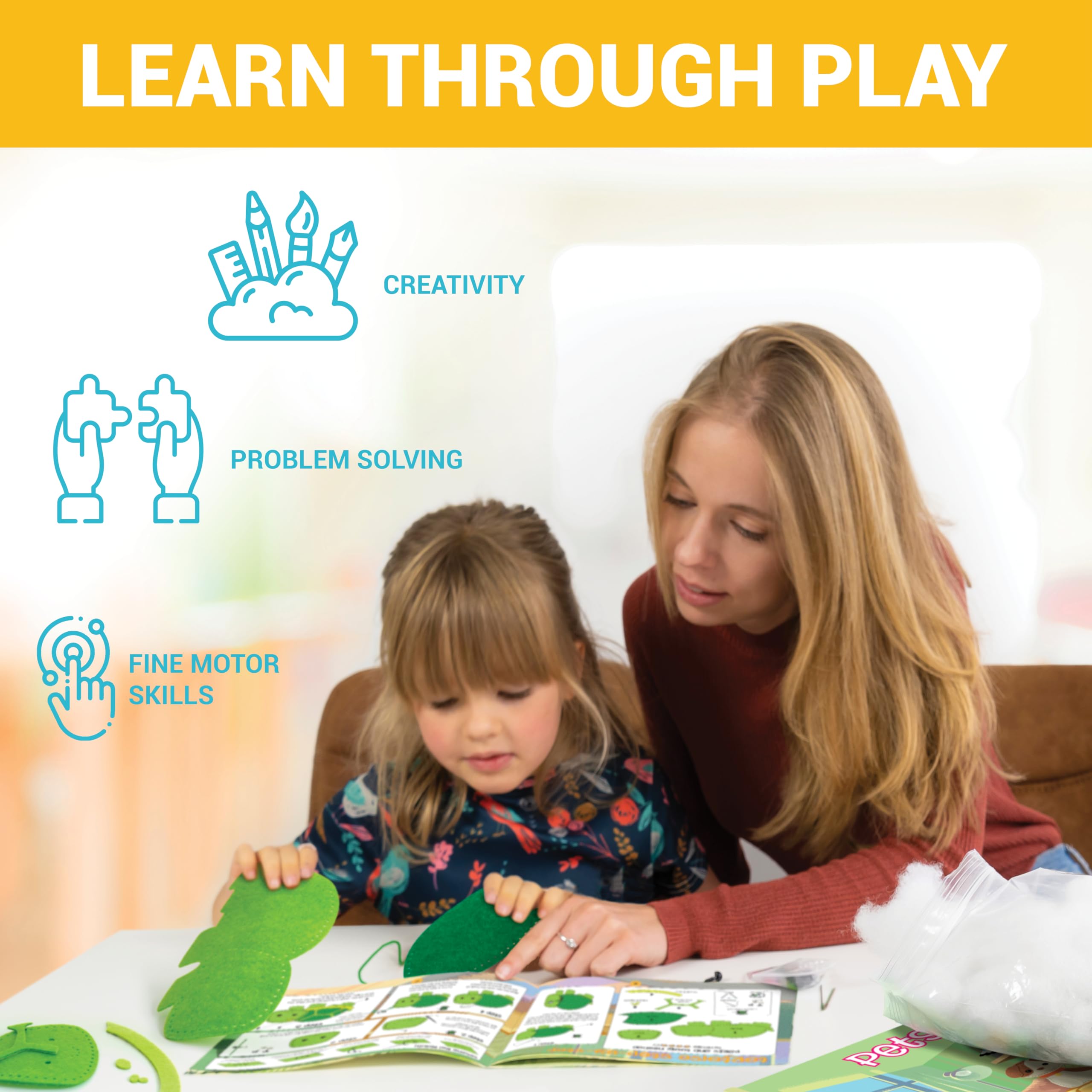 Craftorama kit pre-cut felt pieces ready to assemble for beginners.