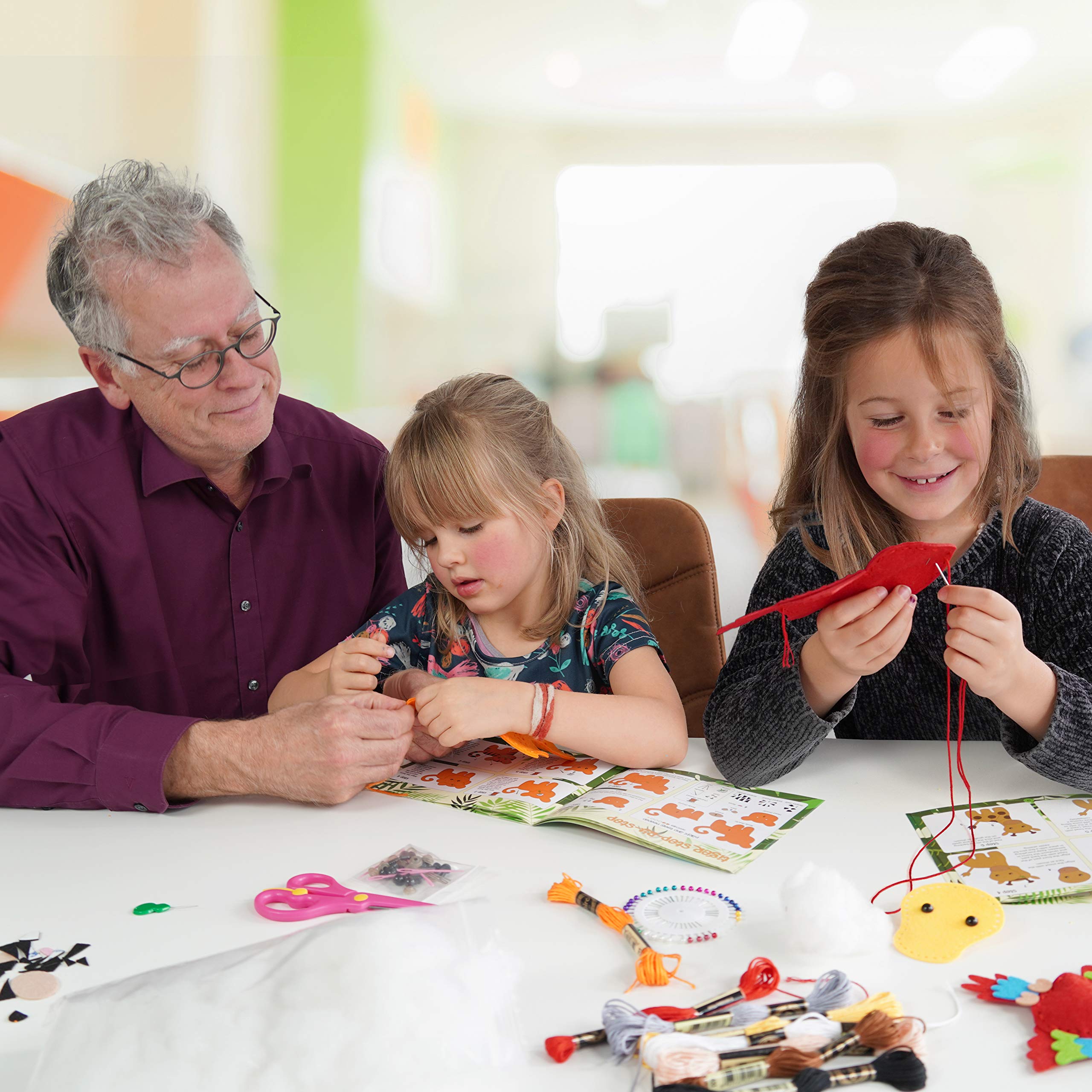 Craftorama safety features include plastic needles for kids