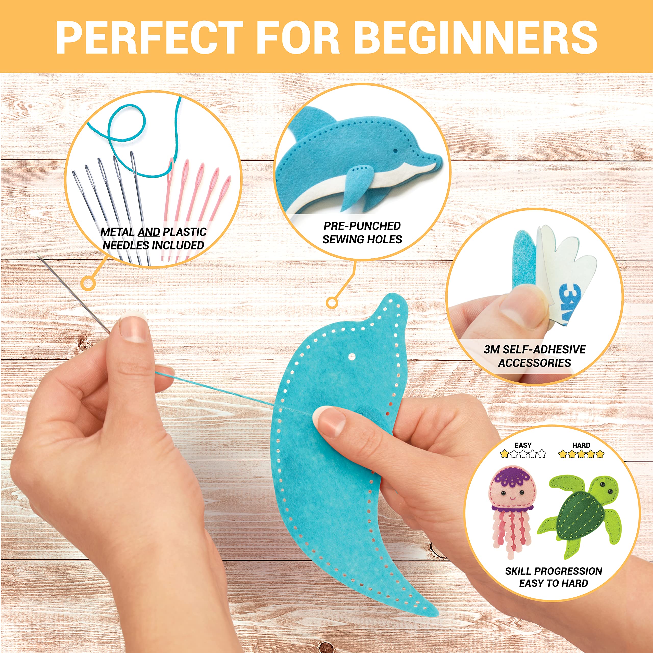 Craftorama sewing kit straight pins for precise, tidy stitching.