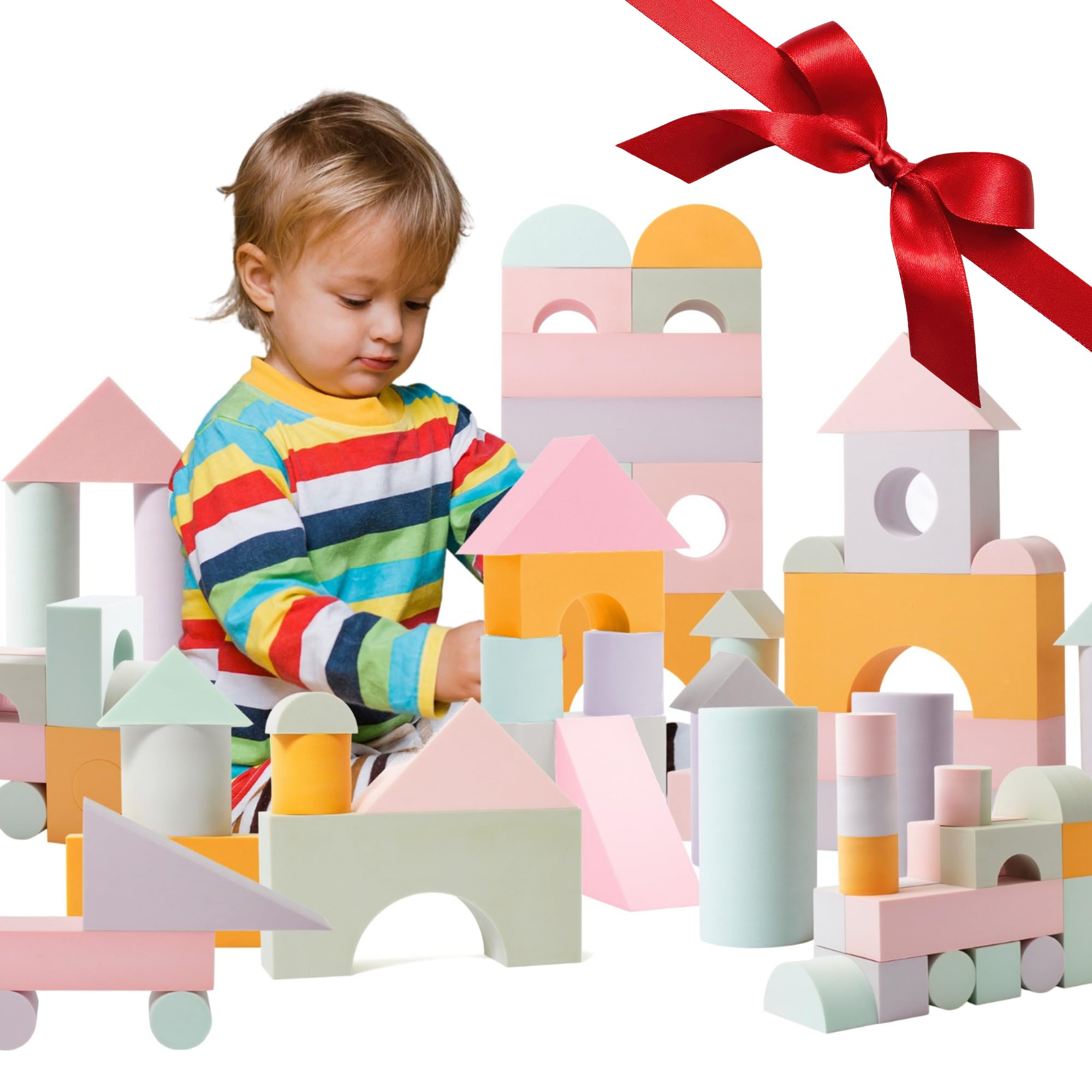 Crafty Happitoys 34 jumbo foam blocks: cubes and colors for creative stacking play.