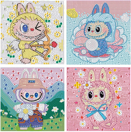 CraftyTime Diamond Art Kit for Kids: four canvases encourage cooperative creativity and focus.