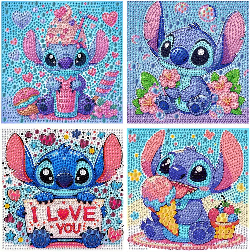 CraftyTime diamond art kits 4-pack contents for kids