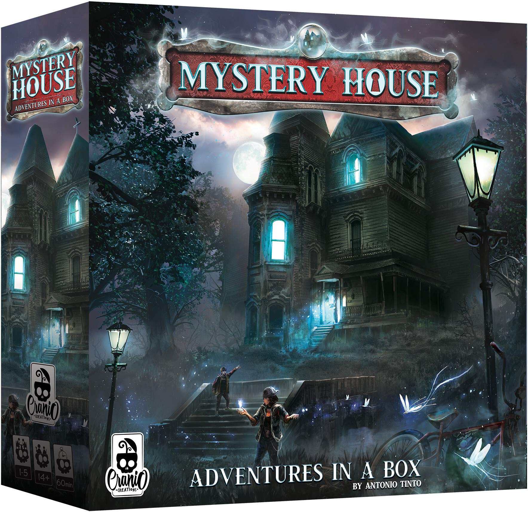 Cranio Creations Mystery House box top with Enigma cards guiding storytelling.