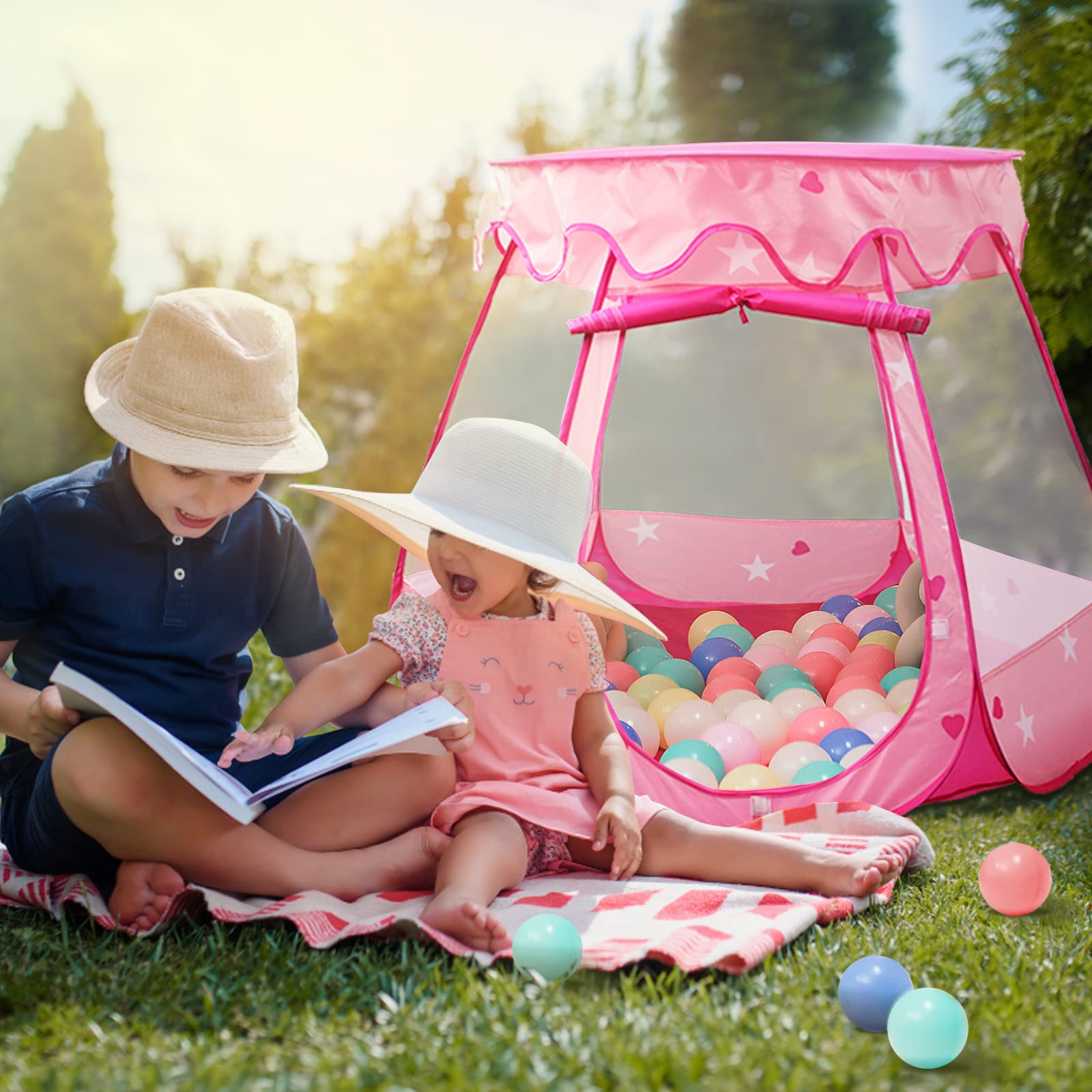Crayline Pink Princess tent folds compactly for easy storage after playtime.